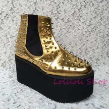 Обувь в стиле панк; обувь большого размера; специальная обувь на заказ; обувь на высоком эластичном каблуке с заклепками на заказ; обувь на заказ; 1382 s