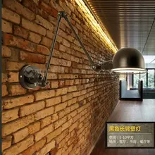 E14 кантри Винтаж промышленный Спальня прикроватные Железный настенный светильник Креативный светодиодный выдвижной Настенные светильники для балкона