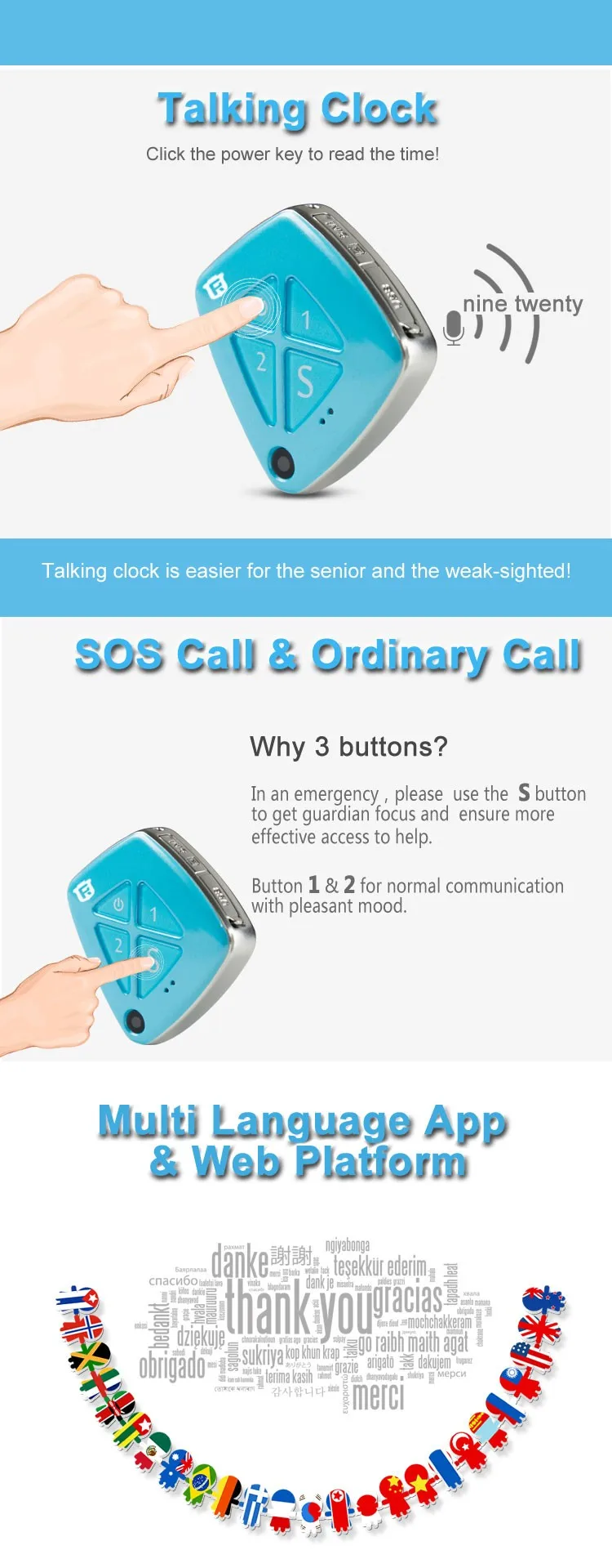 Elderly care gps tracker 
