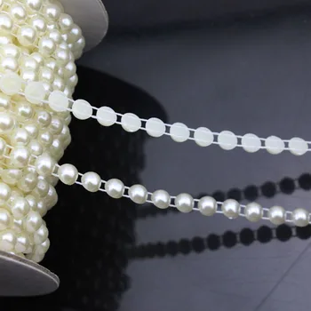 

SAUVOO 5Yards/roll 4/6/8/10mm Dia Half Round Flatback Pearl Beads ABS Simulated Kralen For Decoration DIY Jewelry Making Crafts