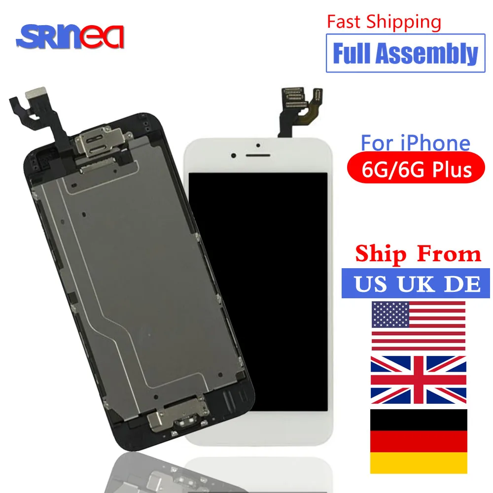 

Full Set LCD For iPhone 6 Plus 6Plus Display LCD Touch Screen Digitizer Assembly Complete Replacement Ecran Ship From US UK DE
