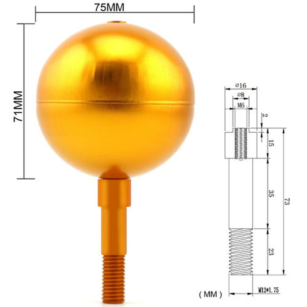 

3'INCH GOLD ANODIZED ALUMINUM FLAGPOLE BALL ORNAMENT FLAG FINIAL POLE TOPPER