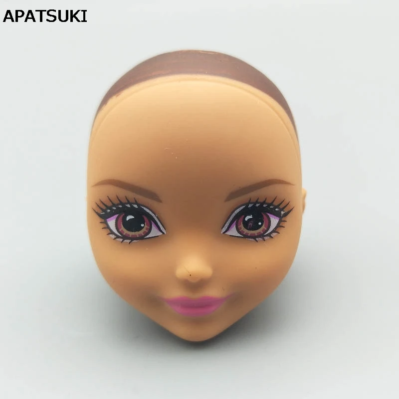 Мягкий макияж шоколадная лысая кукла голова для Monster High Кукольная BJD кукольная