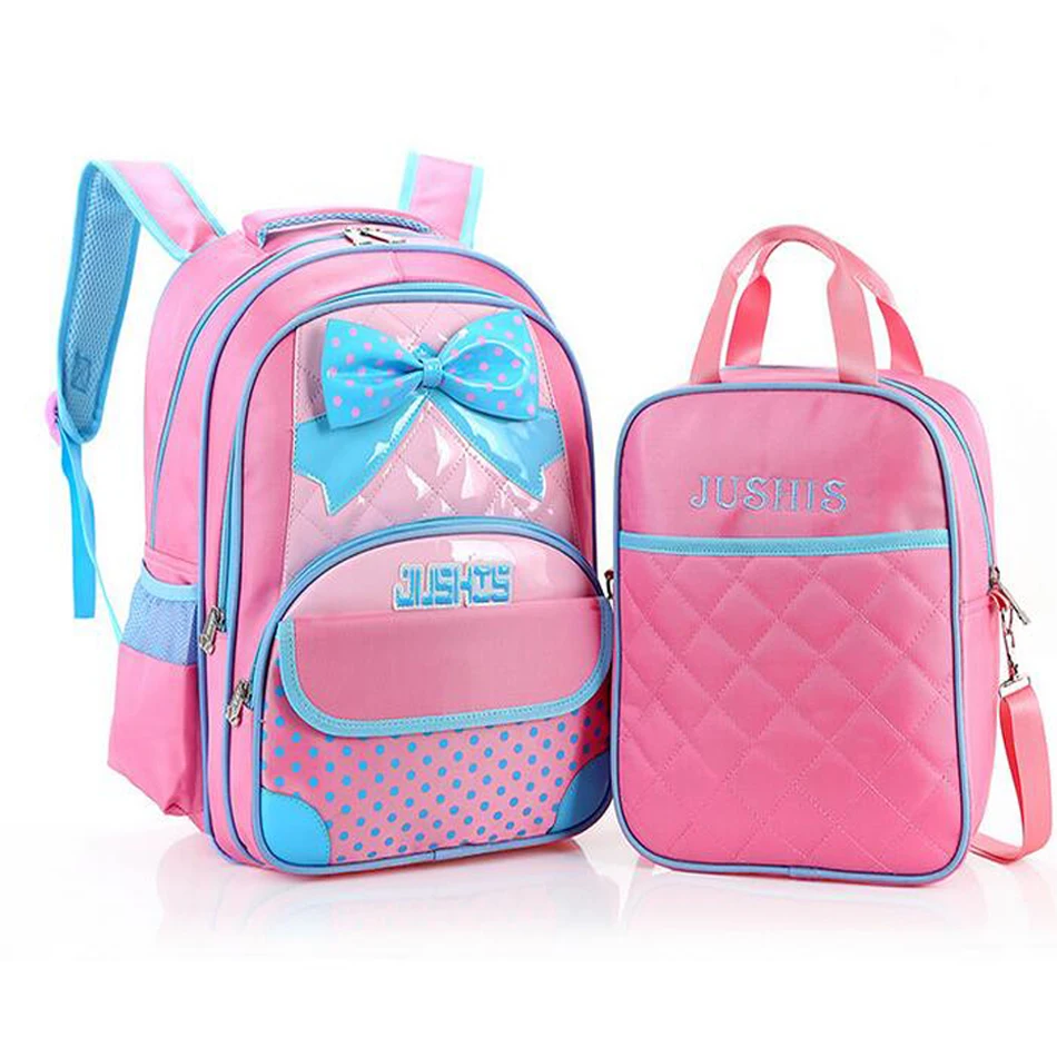 School bag set women schoolbag secondary school bags children backpacks for girls pink bows