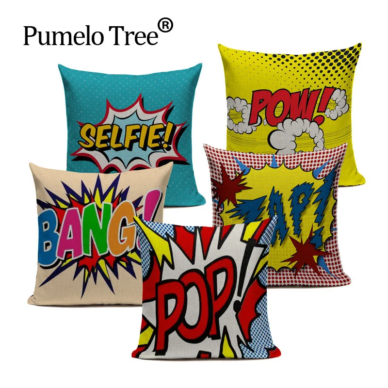 18 дюймов Квадратные Цветные граффити в стиле рок н ролл фотобуквы POP WOW POW BANG