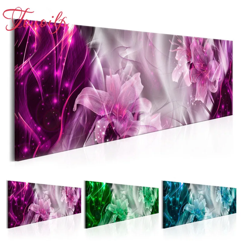 TOUOILP New 5D Diamond Painting Cross Stitch Full Mosaic Square&ampround Drill Abstract Pink Lily diy Embroidery Home Decor | Дом и сад