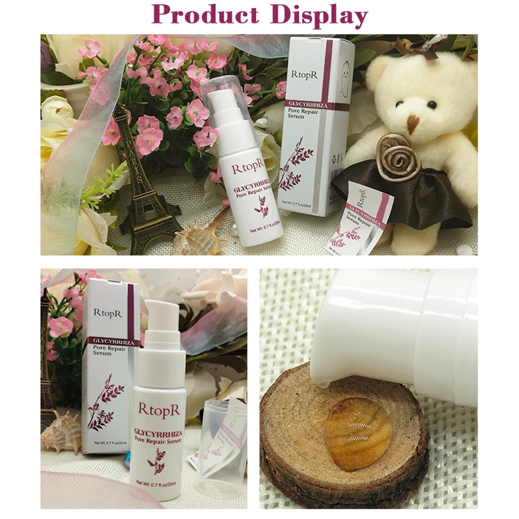 

RtopR Glycyrrhiza Pore Repair Serum Facial Smoothing Oil Controlling Whitening Liquid Skin Care