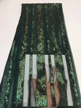 

African Sequins Lace Fabric 2019 Embroidered Nigerian Laces Fabrics High Quality French Tulle Lace Fabric For Women ZX31731