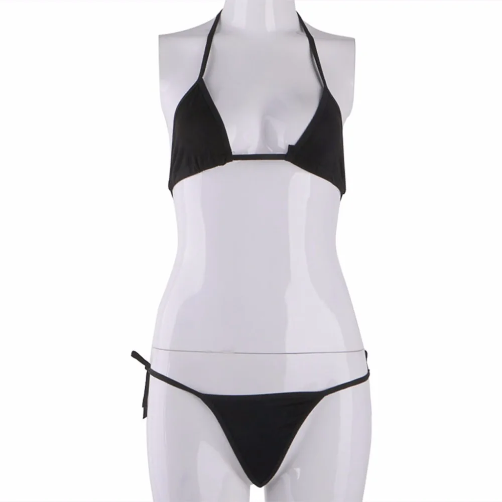 1 Set Sexy Women Micro Thong Babydoll Underwear Bra+G-String Bikini Swimwear Sleepwear