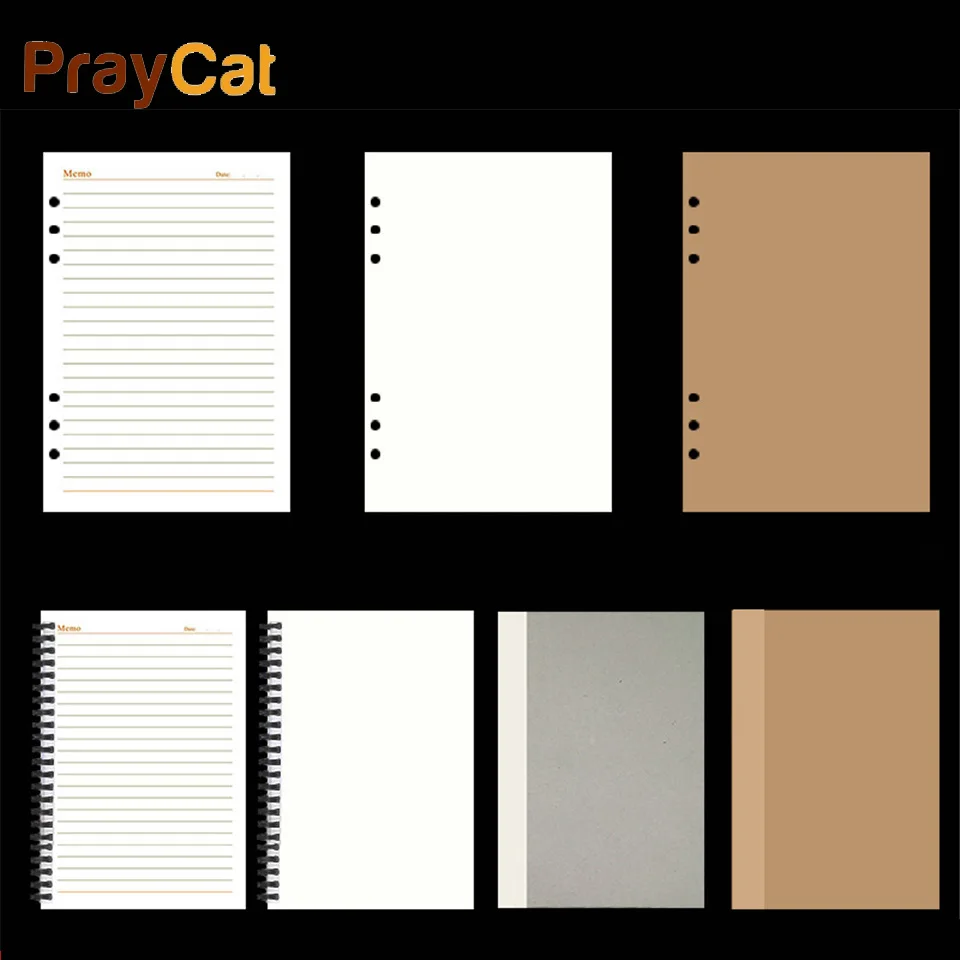 

A5 Inner Pages Spiral 6 Holes Line Blank 90 Sheets Planner Filler Paper Doodle Notepad Dokibook Note book Paper School Supplies