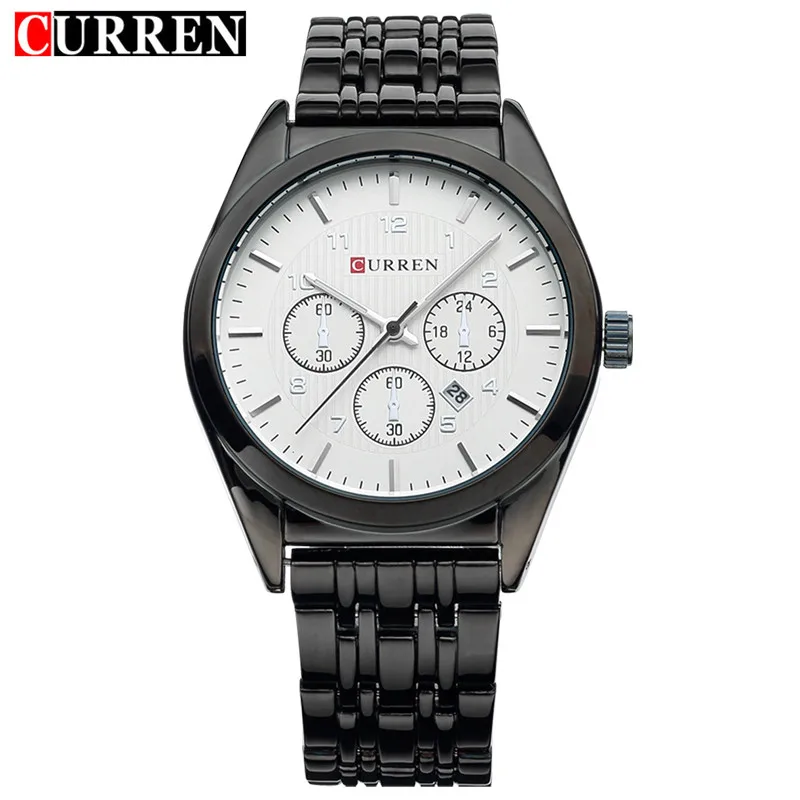 CURREN Men Watches Top Brand Luxury Mens Quartz Sports Watches Military Wrist Watches Full Steel Watch Waterproof Reloj Relojes