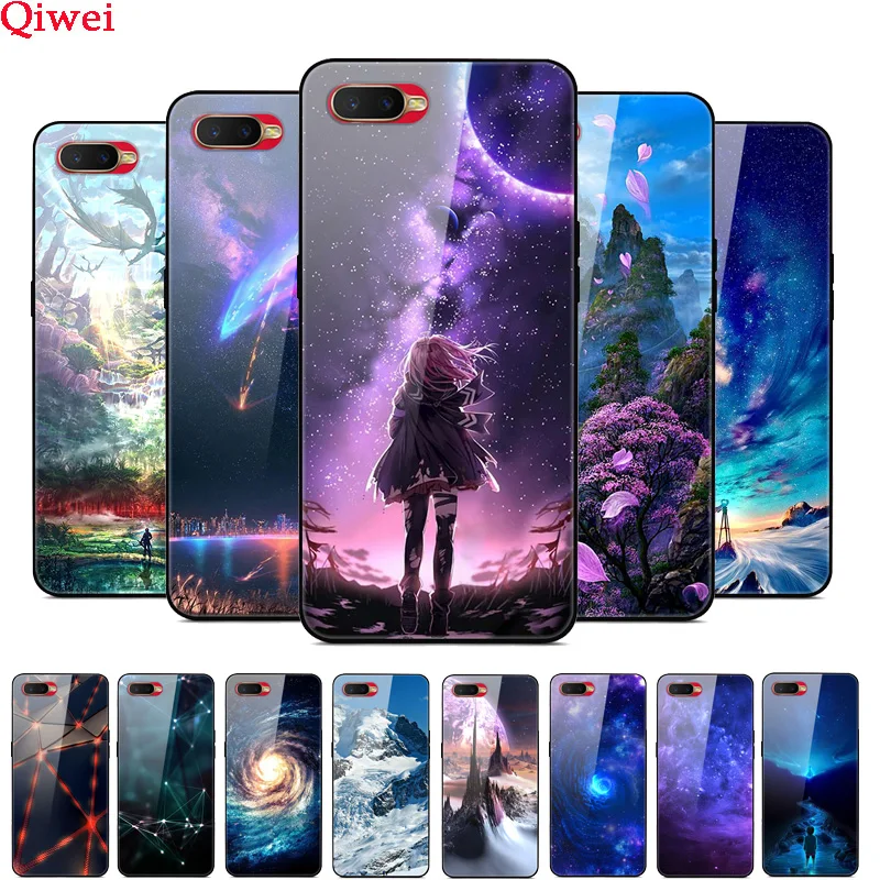 

Tempered Glass Case Funda For OPPO RX17 Neo Case Silicone Bumper Hard Glass Back Cover For OPPO RX17 Neo RX 17 Neo A1K AX7 Capas
