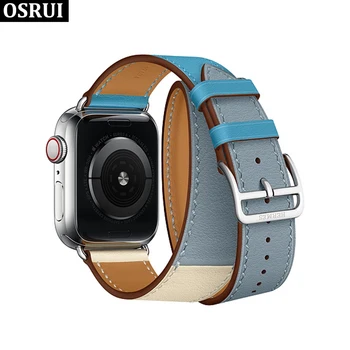 

Strap for Apple Watch Band 4 44mm 40mm correa iwatch 42mm 38mm 3/2/1 leather double tour bracelet apple watch 4 accessories