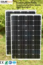 Solarparts 2x 100W Monocrystalline Solar Module by mono solar cell factory cheap selling 12V solar panel for RV/Marine/Boat use