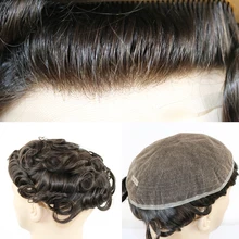 SimBeauty полный отбеленные узлы парик швейцврское кружево полный кружево накладка из искусственных волос для мужчин парик для прочный заменить t с натуральн