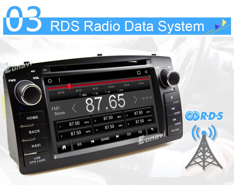 Flash Deal Eunavi 2 Din Car DVD For Toyota Corolla E120 BYD F3 Android 8.1 Quad core RAM 2G 2Din Car DVD stereo GPS with touch screen WIFI 8