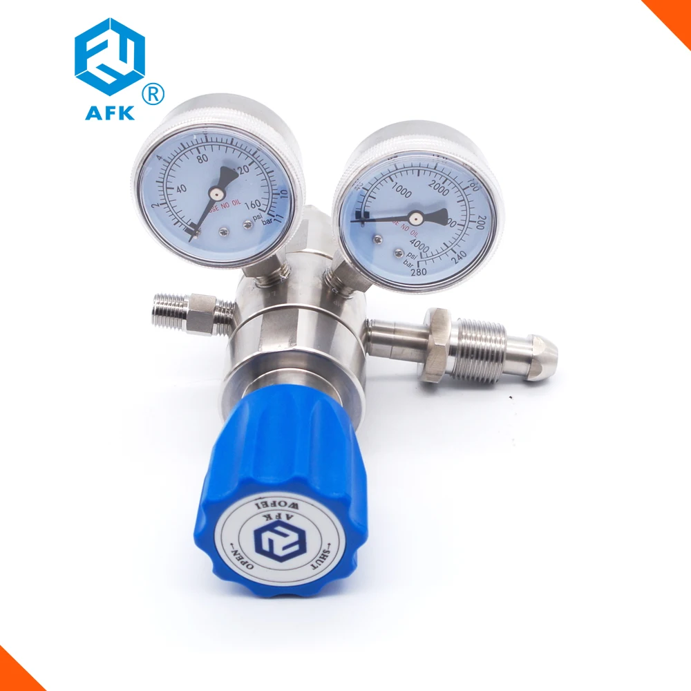 Двухступенчатый азотный газовый регулятор давления CGA540 CGA580 4000PSI из нержавеющей стали|pressure regulator|pressure gas