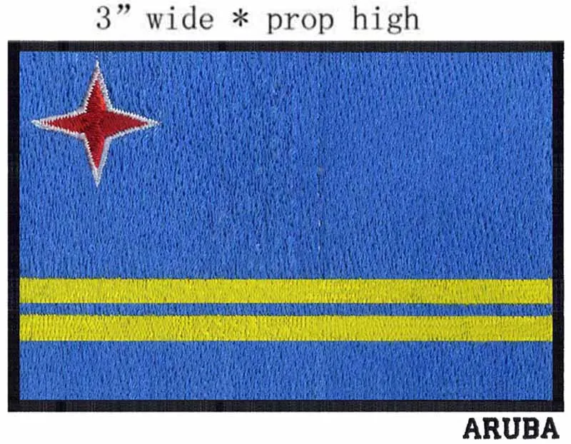 

Aruba, флаг 3 "Широкая вышивка патч для 3d аппликация/железные патчи на ткани/Железо на аппликация