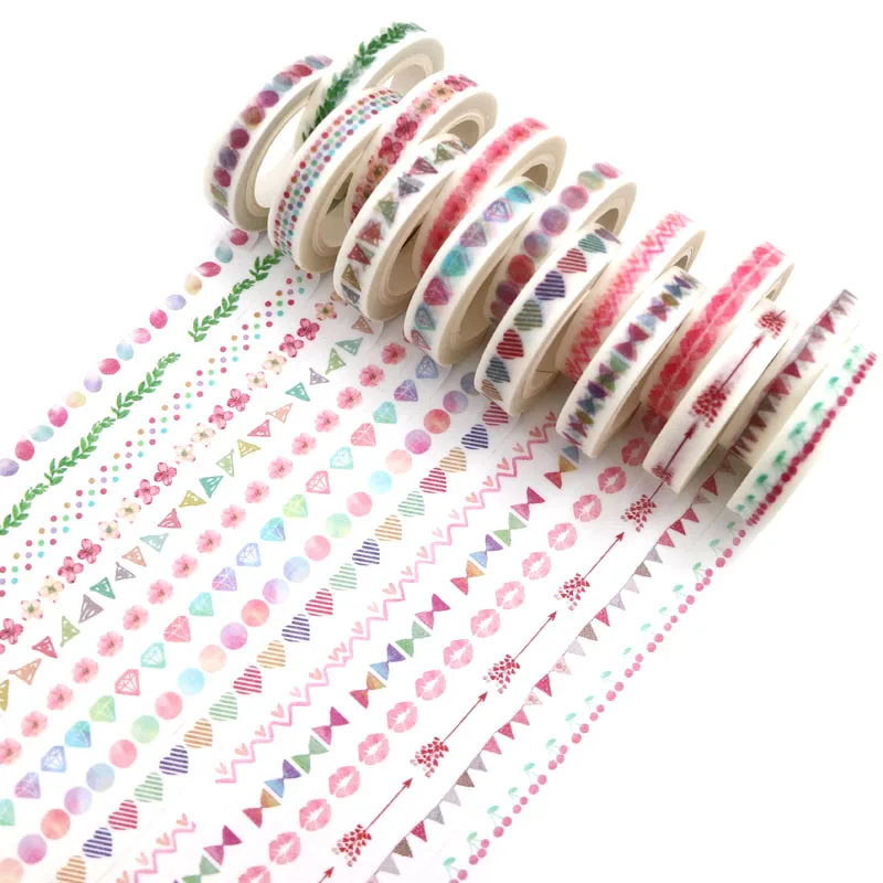 

0.8CM Wide Warm Love Daily Slim Washi Tape DIY Scrapbooking Sticker Label Masking Tape School Office Supply