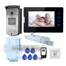 Nuevo 7 “Pantalla táctil Video de La Puerta Teléfono Intercom Kit + 1 Acceso RFID campana de la Cámara 1 Monitor + Drop Pestillo de la Cerradura de La Puerta Del Envío gratis