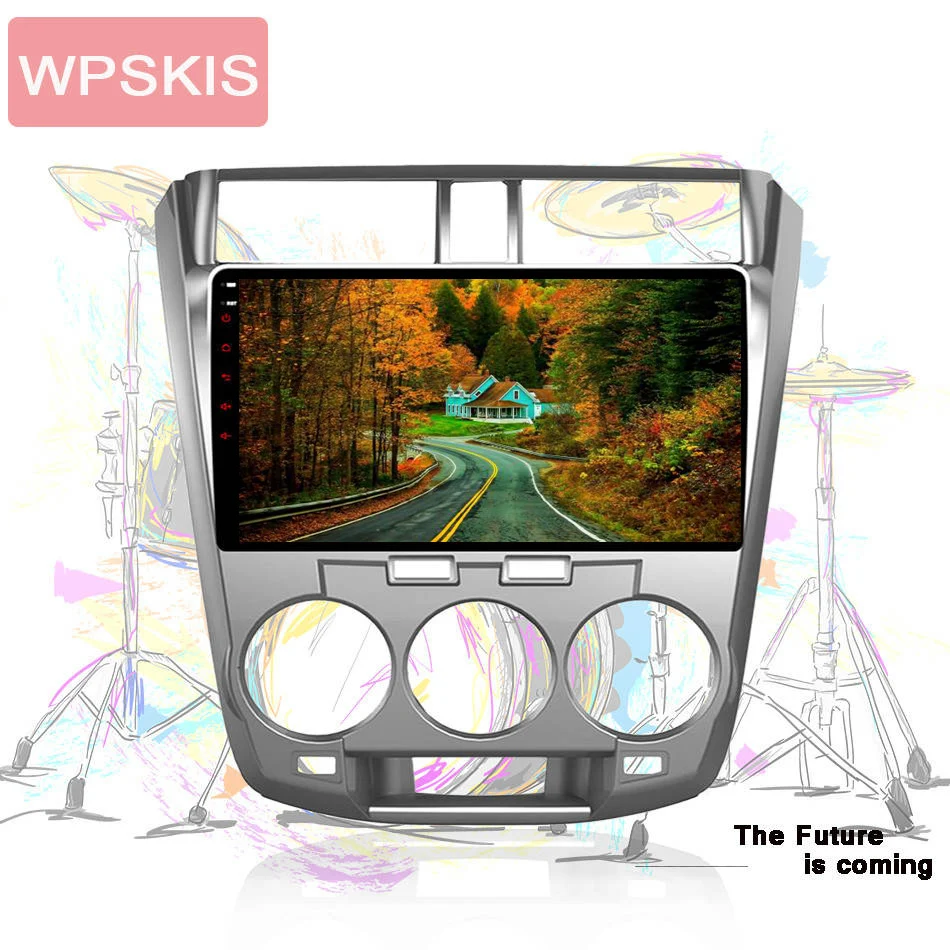 Discount Octa core Android 9.0 64G Car dvd video Player audio a/v gps navi with 4G wifi For Honda City 2009 - 2012 dab dvr cam swc mirror 1