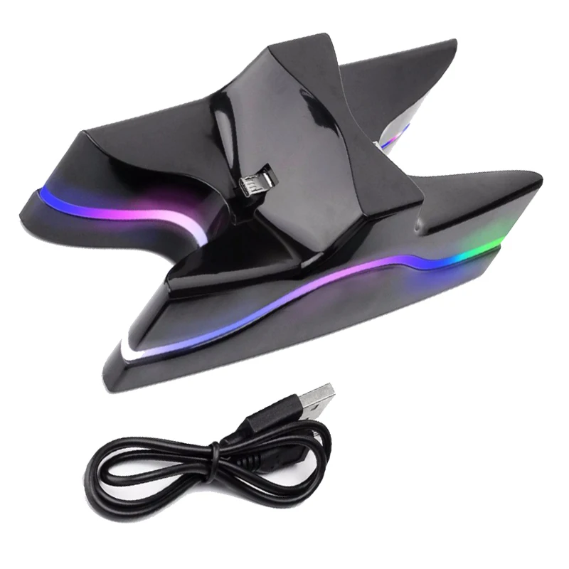 

Dual USB Game Charging Dock Stand DC 5V Dual Micro USB Charger Jack with Blue LED Light for Sony Playstation PS4 Controller