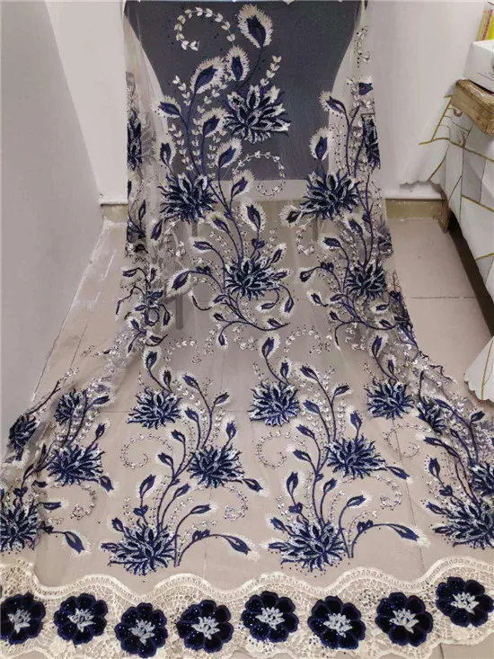 

2019 NEW African Glitter With Beads Stones Mesh Fabric Gold Shining Transparent Party Dress Clothes Cloth India Sari Sewing