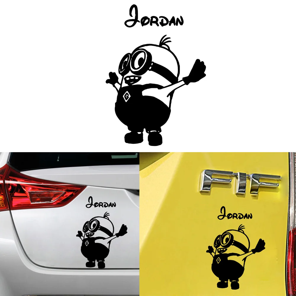 

Cartoon Minions Jordan Funny Car Sticker And Decal Reflective Vinyl Full-Hellaflush For Auto Body Decoration Removable