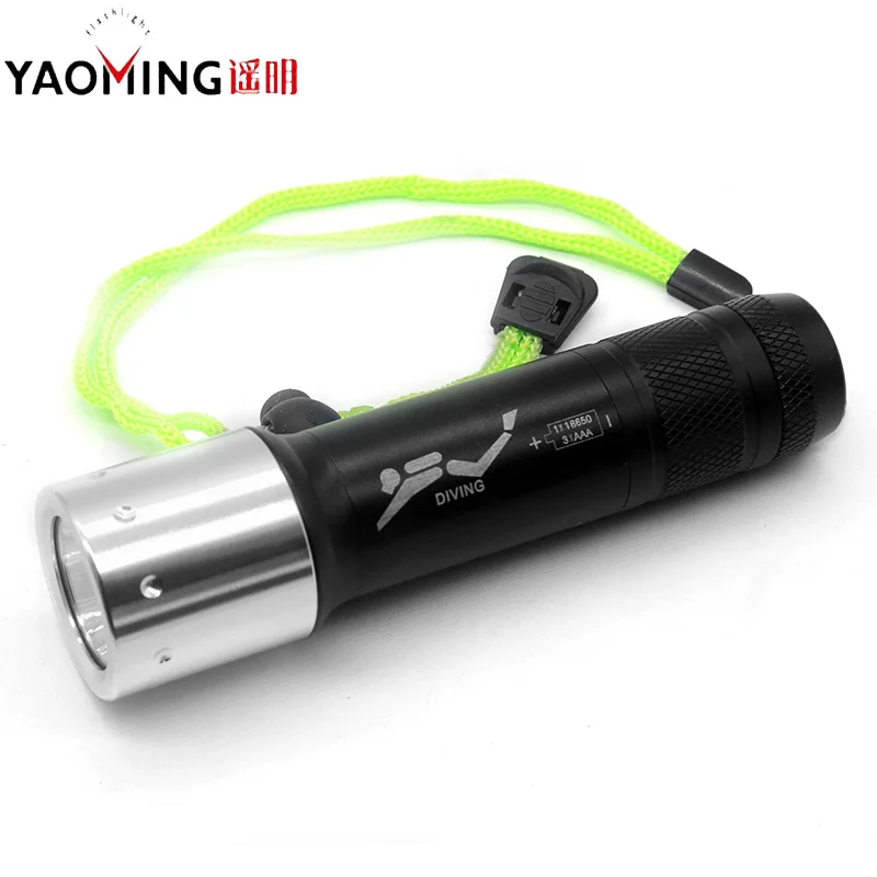 YAOMING 2000LM CREE XM-L T6 светодиодный фонарик Дайвинг 10 Вт подводного погружения Torch Light 50 м Дайвинг Фонари Применение 18650 или 3 * AAA