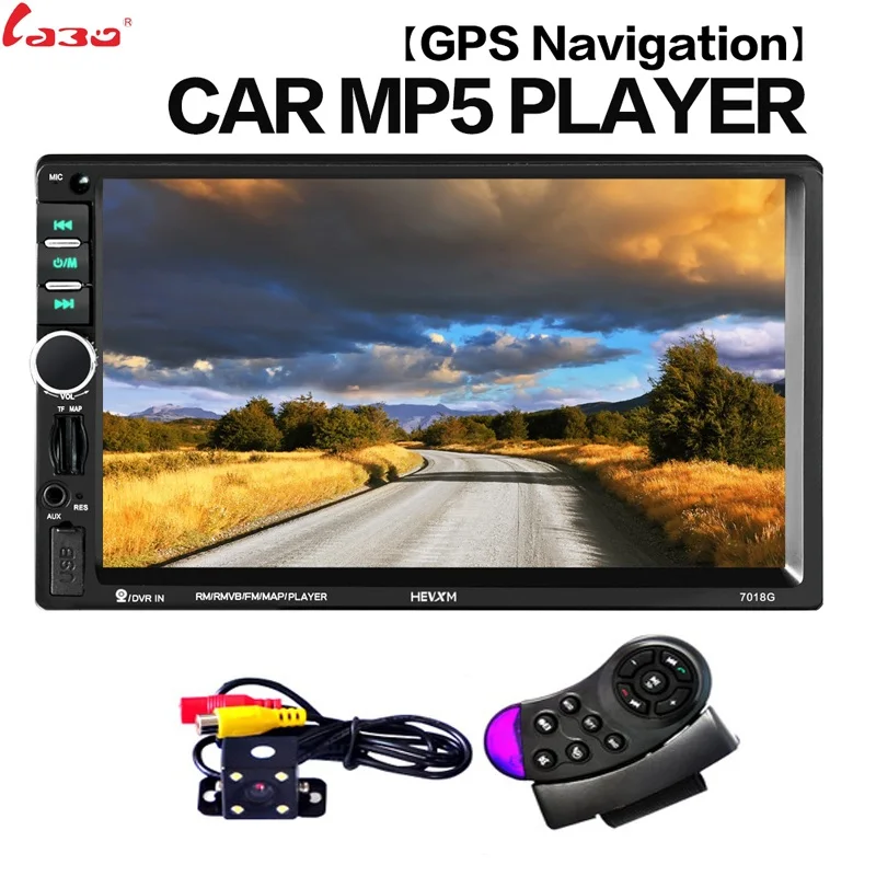 

2 Din Car Multimedia Player+GPS Navigation+Camera Map+Frame 7'' HD Touch Screen Bluetooth Autoradio MP4 MP5 Video Stereo Radio