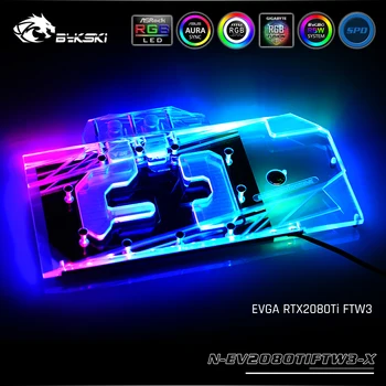 

Bykski N-EV2080TIFTW3-X, Full Cover Graphics Card Water Cooling Block, For EVGA RTX2080Ti FTW3