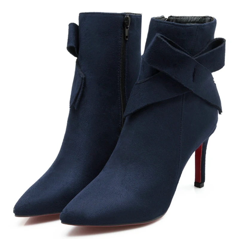 ENMAYLA   Pointed Toe  Super High (8cm-up)  Winter  Women Boots 2018  Ankle Boots for Women   Size 34-39 LY132