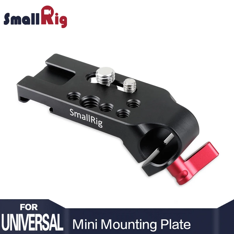 cheap SmallRig Camera Mini Quick Release Plate with Single 15mm Rod Clamp with Two Cold Shoe For Flash Light Monitor Support 1906