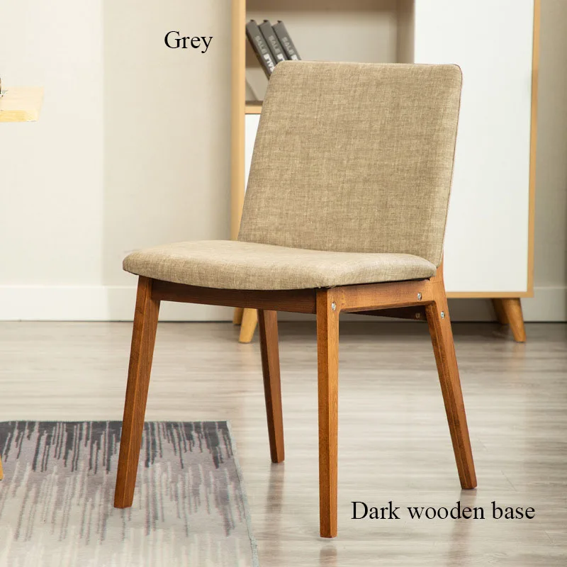 Nordic Home Furniture Minimalist Bedroom Study Chair Solid Wood Back Office Restaurant Meeting Coffee Hotel Dining Modern Chairs - Цвет: Dark wood Grey