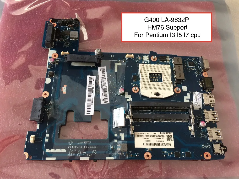 Новая материнская плата ноутбука VIWGP/GR LA-9632P для lenovo G400 (HM76 для Pentium I3 I5 I7 cpu)