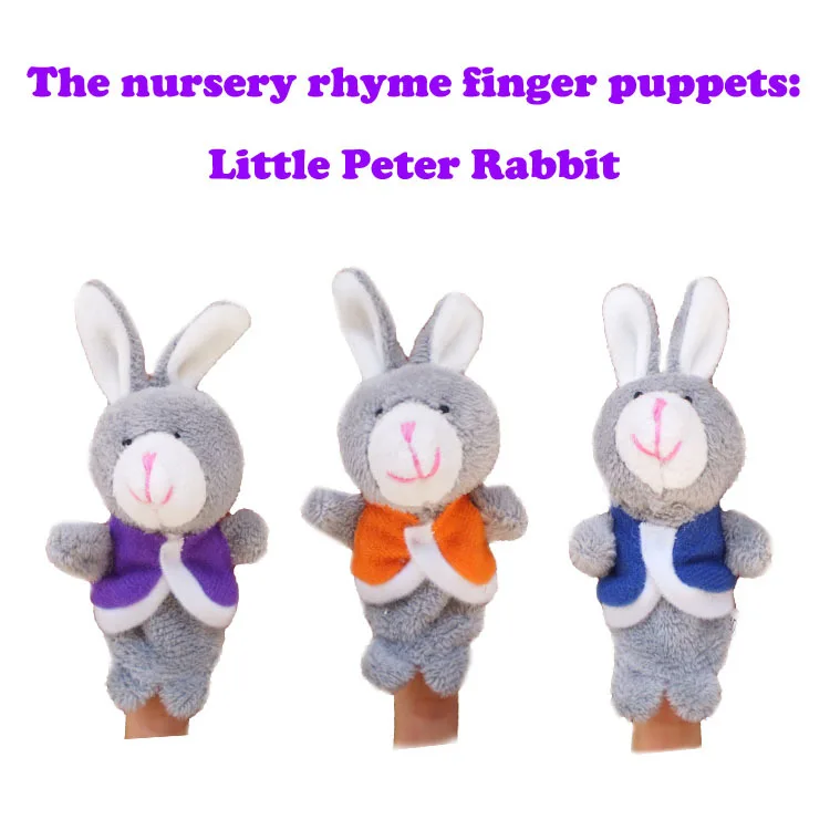 15pcs/5 sets/lot, Nursery rhyme finger puppets Little Peter Rabbit