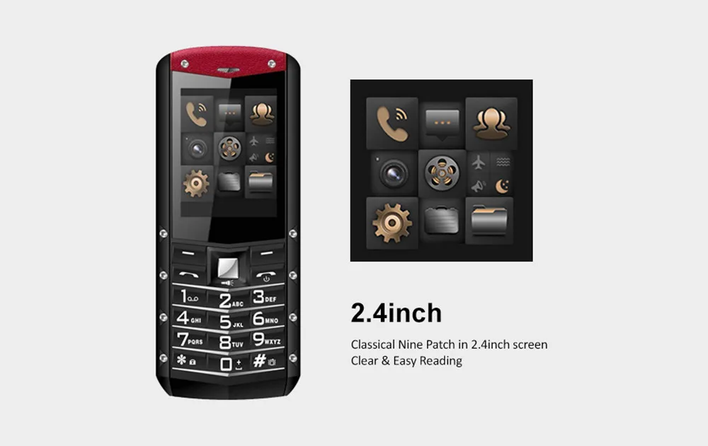 AGM M2 IP68 2G GSM функция разблокированный телефон Tri-proof 2,4 дюймов SC6531DA 32MB+ 32MB 0.3MP задняя камера 1970 мА батарея мобильного телефона