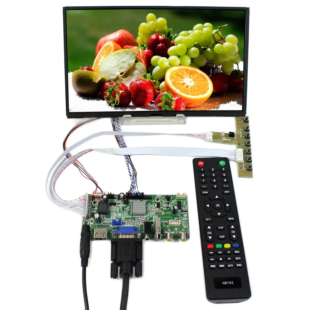 

HDMI+VGA+2AV+USB+Audio LCD Controller Board With 10.1inch 1366X768 B101XAN01.3 IPS LCD Screen