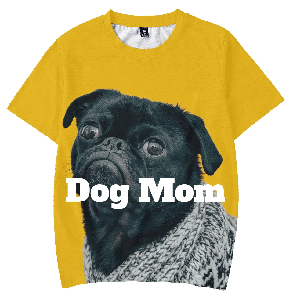 

Women's Men's Summer Tops Cotton T-shirt Dog Mom Dad Couple Clothes Funny Hip Hop Casual 3D Print Tee Shirt