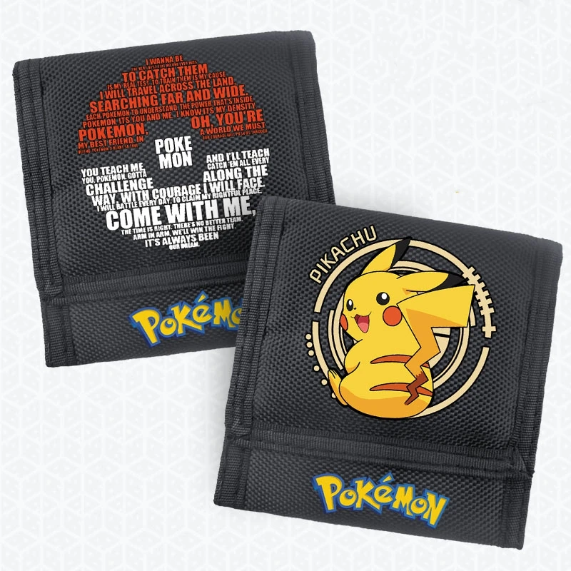 Japanese Anime Pokemon Canvas Wallet For Boys Girls Pikachu Charmander Canvas Money Clip Boy