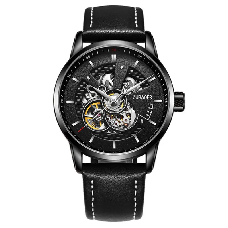 

dropshipping Men's Mechanical Watches Luxury Automatic Tourbillon Clock Skeleton Transparent Men Wristwatch Relogio homem Gift