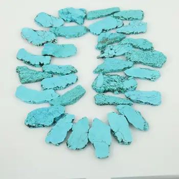 

Top Drilled Blue Slab Beads Necklace,Howlite Slice Beads,Magnesite Beads Jewelry Supplier
