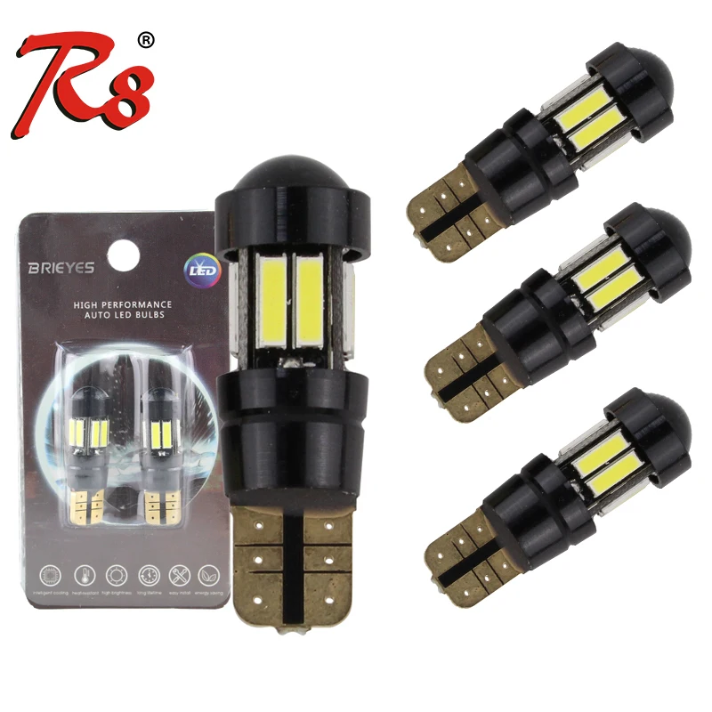 

R8 4pcs/lot Strobe Hyper Flash T10 W5W 194 168 LED Blink Light Bulb 7020 10SMD Width Compartment Lights 12V Lamp White 2 Modes