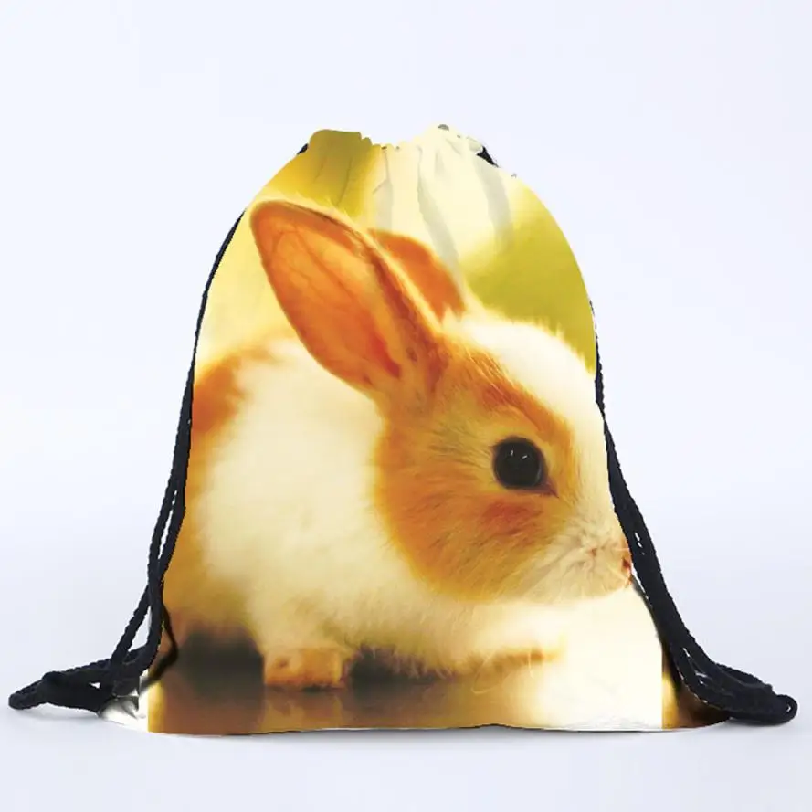 

Jasmine Traveling Unisex Rabbit Backpacks 3D Printing Bags Drawstring Backpack Sep26
