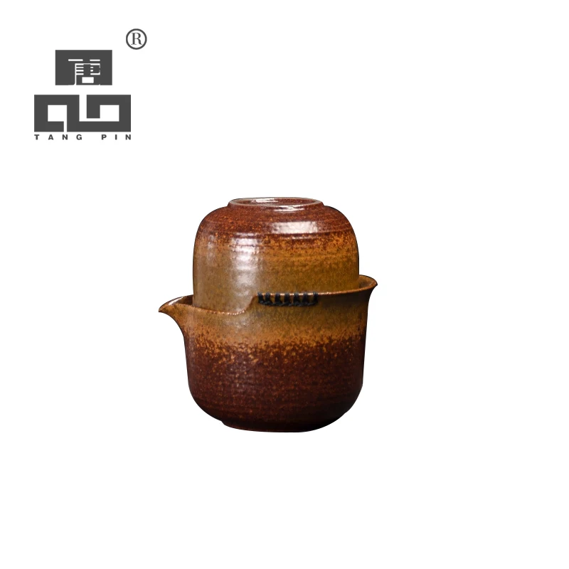 TANGPIN japanese ceramic teapot gaiwan teacup handmade portable travel tea set TANGPIN japanese ceramic teapot gaiwan teacup handmade portable travel tea set