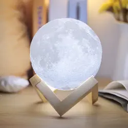 Usb сенсорный свет 3d печать луна лампа освещение бумажный фонарик светильник для спальной комнаты батарея питание ночник светодиодный
