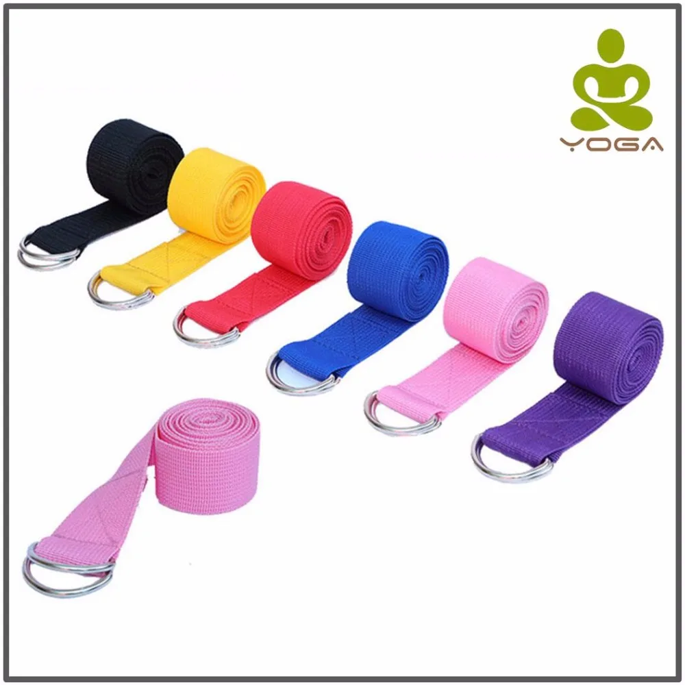 

5 Color Yoga Stretch Strap Multi-Colors D-Ring Belt Fitness Exercise Gym Rope Figure Waist Leg Resistance Fitness Bands Belt