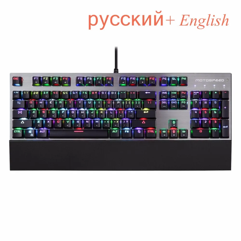 

Motospeed-CK108 104 Keys Mechanical Keyboard Ergonomic Design Black RGB Gaming Gamer Keyboard With Backlight For PC Computer