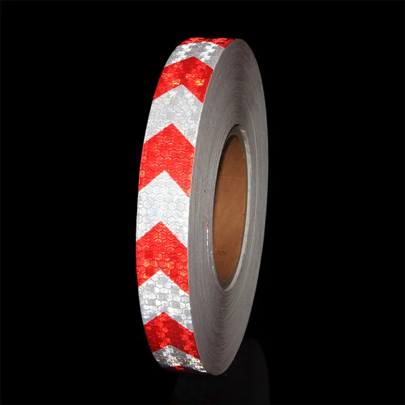 

3M Small Shining Square Self Adhesive Film Arrow Sign Reflective Tape Car Styling Sticker Red White For Trailer Bike Bicycle