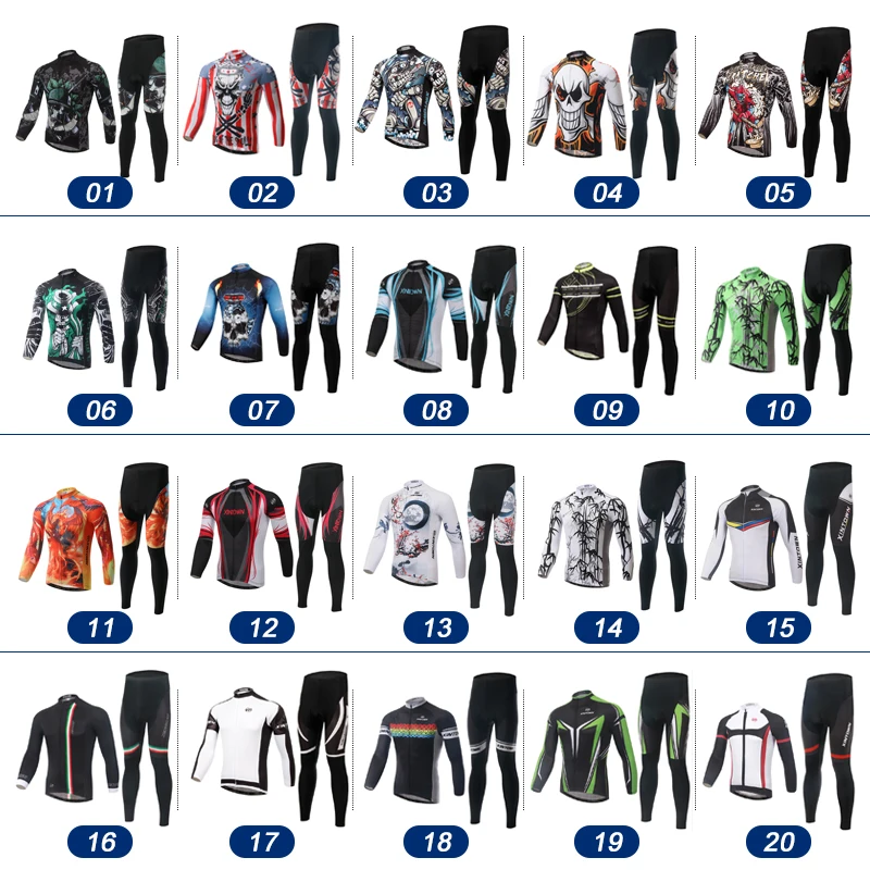 

XINTOWN Autumn Winter Men Bicycle Bike Clothing Long Sleeves Jersey Cycling Jersey Cycling Bike Team Clothing Riding suits